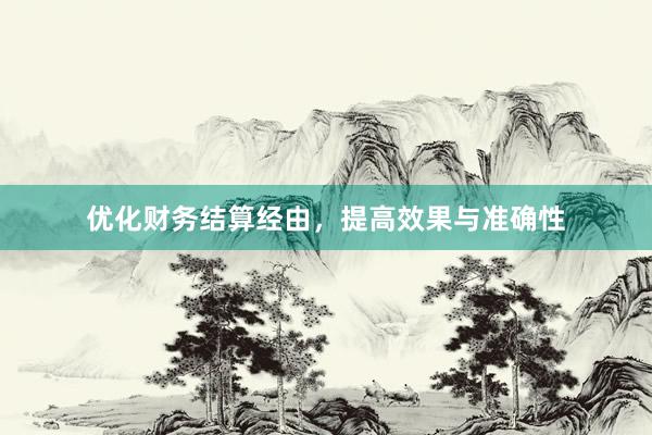 优化财务结算经由，提高效果与准确性